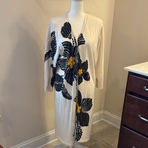 Chico’s NWT Open front long Floral Cardigan Sweater